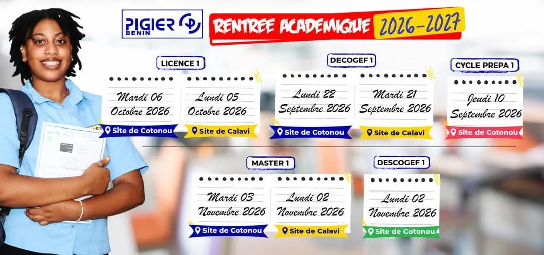 Les dates de rentrée 2026-2027 PIGIER